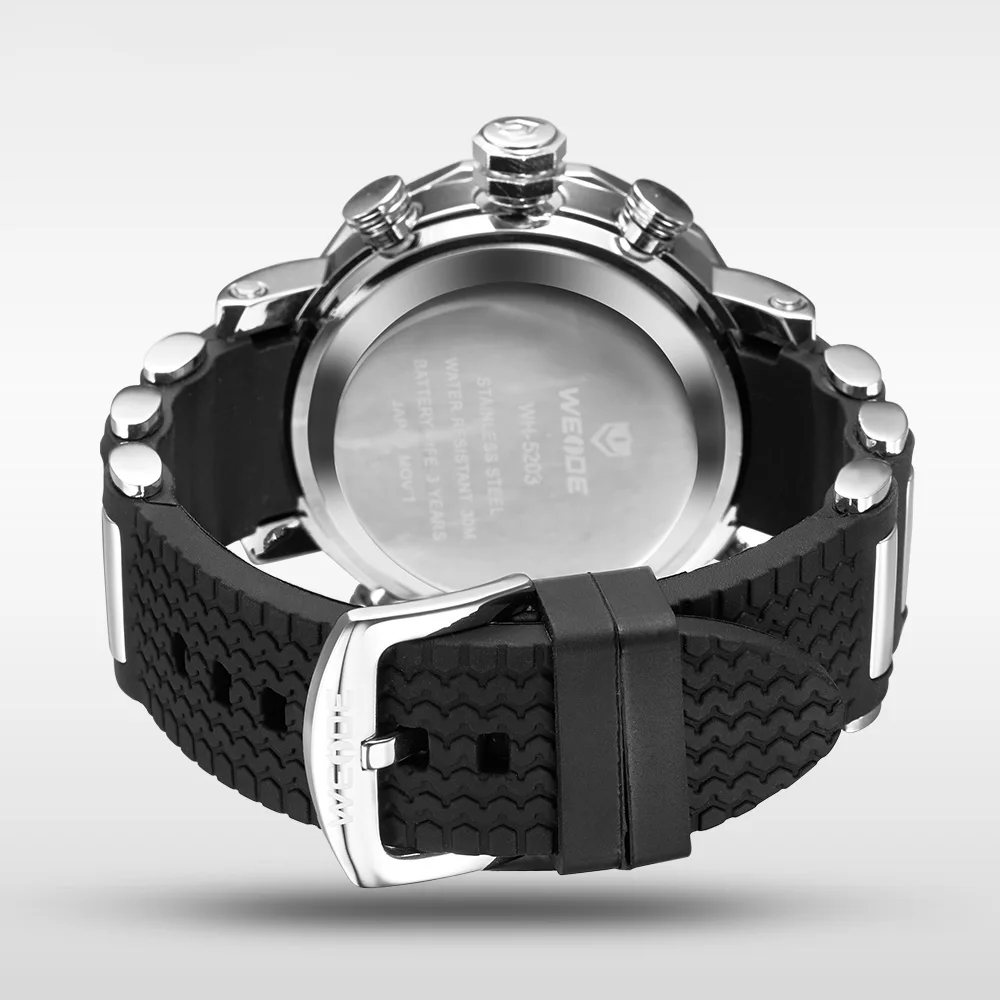 WEIDE мужские часы роскошные новые Кварцевые Relogio цифровые lcd военные Аналоговые