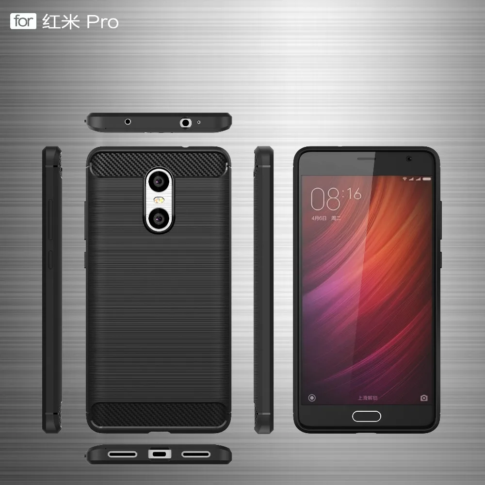 Xiaomi Redmi Note Pro ТПУ силиконовый чехол Роскошные Бизнес углерода Волокно мягкий для