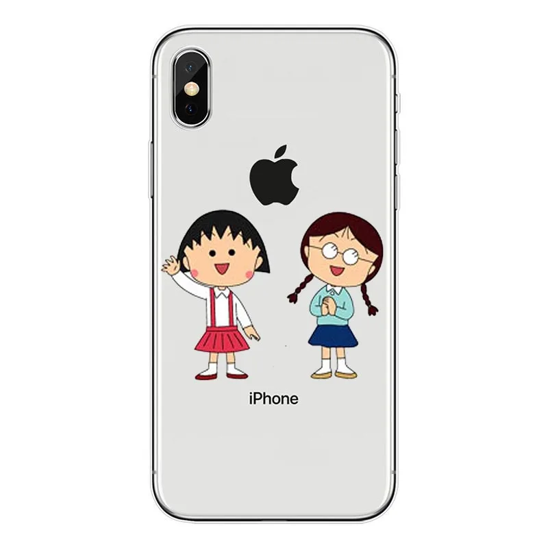 Japan Girl Lovely Cherry Maruko Cartoon TPU phone Case For iPhone X 8 7 6 6S Plus 5S SE XR XS Max Cover Clear silicone | Мобильные