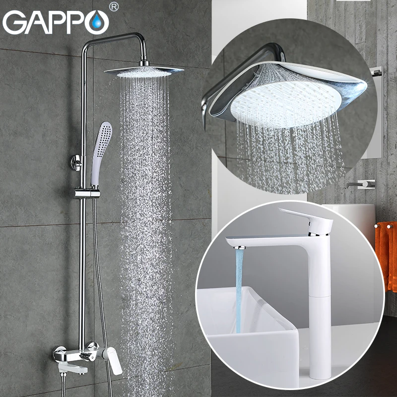

Душевая система GAPPO с настенным креплением, лейка «Водопад», дождевая Душевая система, смесители для ванны, дождевые смесители