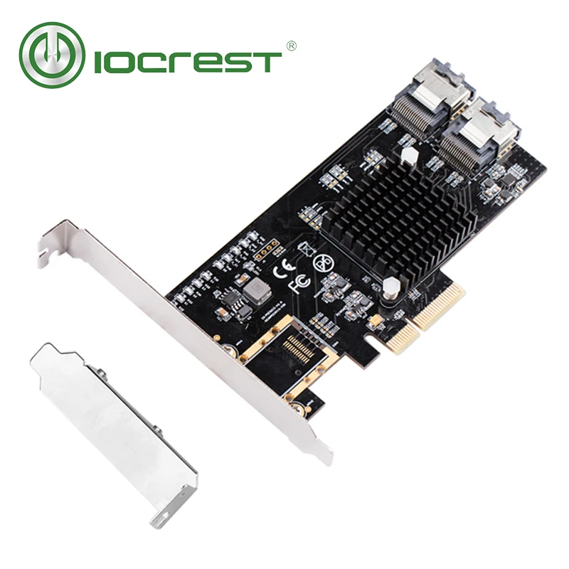 IOCREST PCIe к 8 внутренним портам s SATA 6g SFF8087 карта с Mini SAS/SATA кабелем PCI Express SSD портами