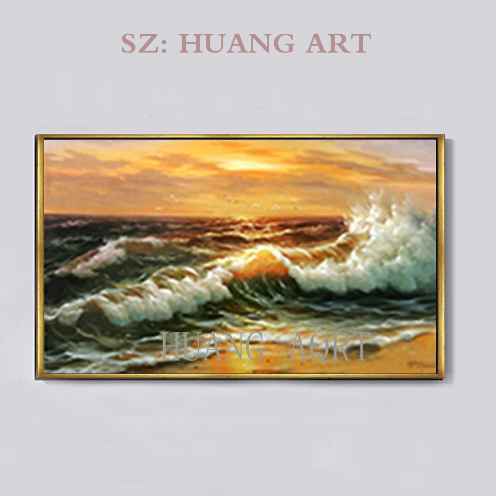 

Hand-painted oil painting quality high surf beach room bedroom home decoration villa clubhouse office lobby sofa
