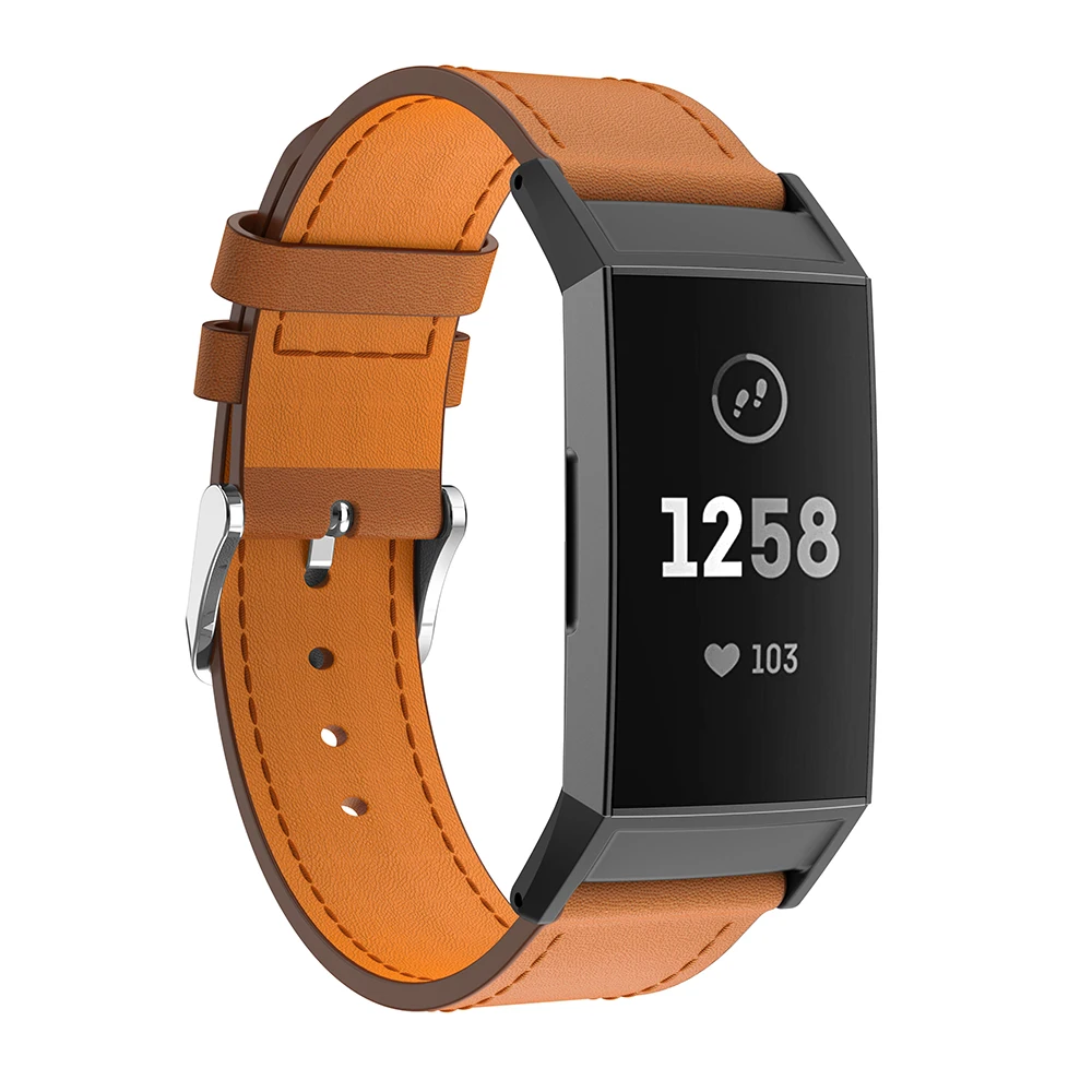 Кожаный ремешок для часов Fitbit Charge 3 часы премиум класса кожаный браслет ремни
