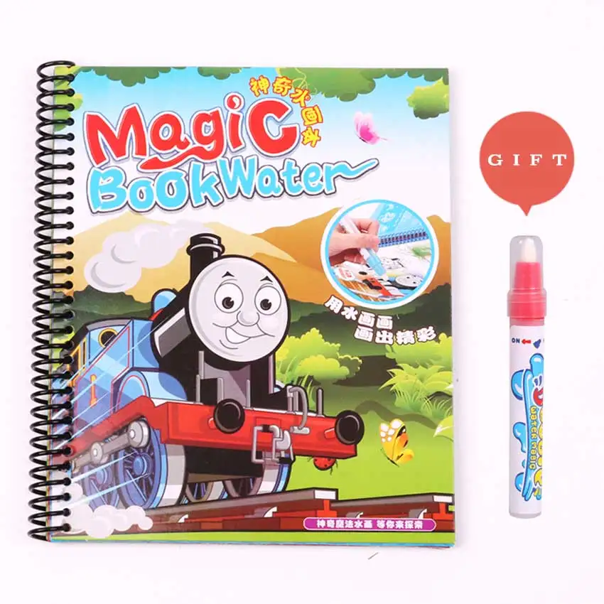 Train set 10 моделей Волшебная водная книга для рисования, книга для раскрашивания, каракули с волшебной ручкой, доска для рисования, картонная бумага, детские игрушки для детей - Цвет: Train set