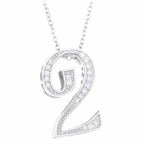 Silver 2 Necklace Lovecabin, Настоящее серебро, 925 пробы, цифра 7, 8, 9, ожерелье с кулоном для женщин, циркон, хорошее японское ожерелье с кулоном, цифра 1, 8 - Окраска металла: Silver 2 Necklace