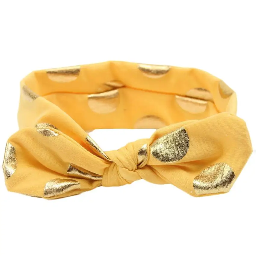 Позолоченная повязка на голову для девочек аксессуары волос с бантом