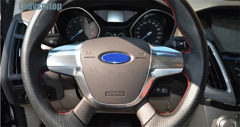 Ladysmtop автомобильный Стайлинг руля декоративная крышка наклейка чехол для Ford Focus 3 mk3 2012-/KUGA 2013