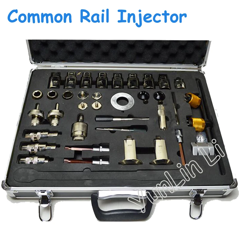 38 шт. инструмент для разборки инжектора Common Rail + алюминиевая коробка полный набор