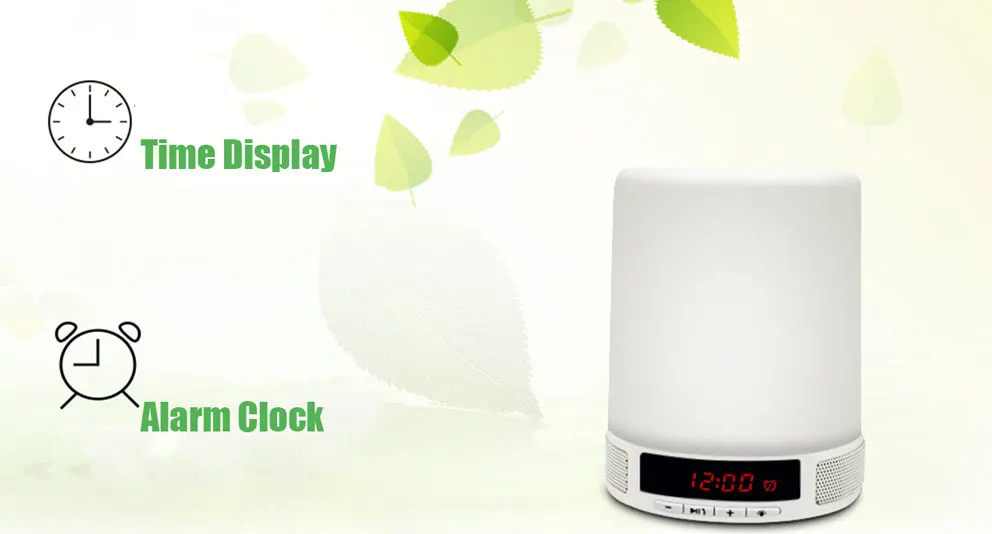 Романтическое освещение Bluetooth динамик с умным будильником Led Фонарь Лампа 5