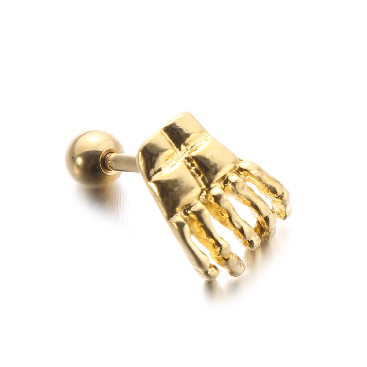 Fashion Cool Punk Style Ghost Hand Shape Stud Earrings Body Piercing Jewelry (Gold) | Украшения и аксессуары