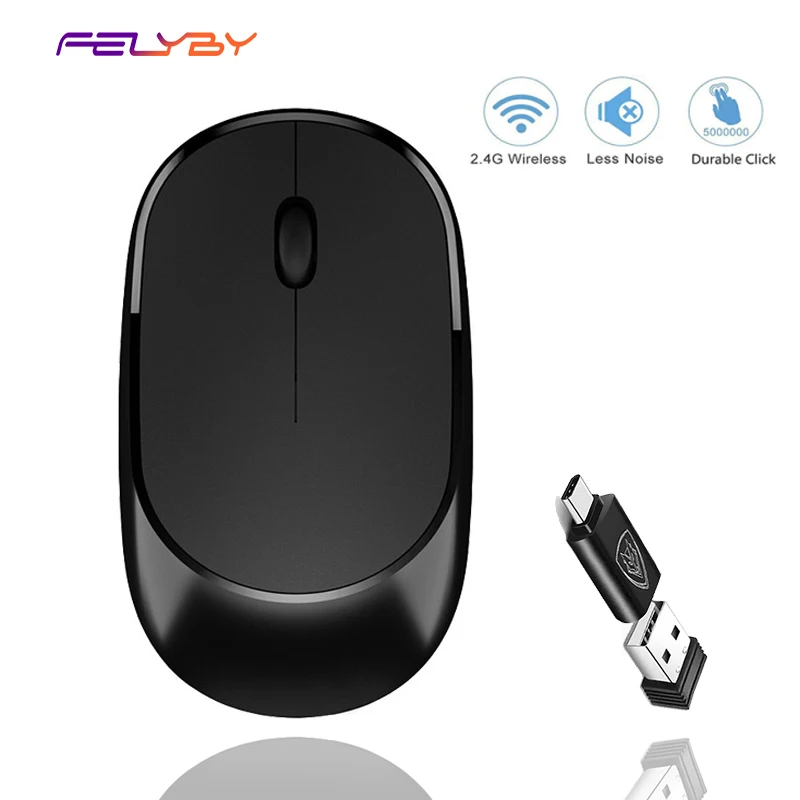 FELYBY беспроводная мышь 2,4G оптическая беспроводная Бесшумная эргономичная мышь для больших рук для портативных ПК с регулируемой 1600 dpi