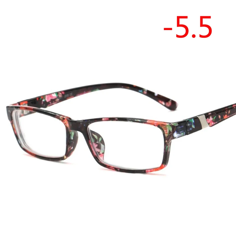 Myopia 550 Готовые Очки для близорукости, унисекс, квадратные студенческие диоптрийные очки для близорукости, женские мужские-1,0-1,5-2,0-2,5-3,0-3,5-6,0 - Цвет оправы: Myopia 550