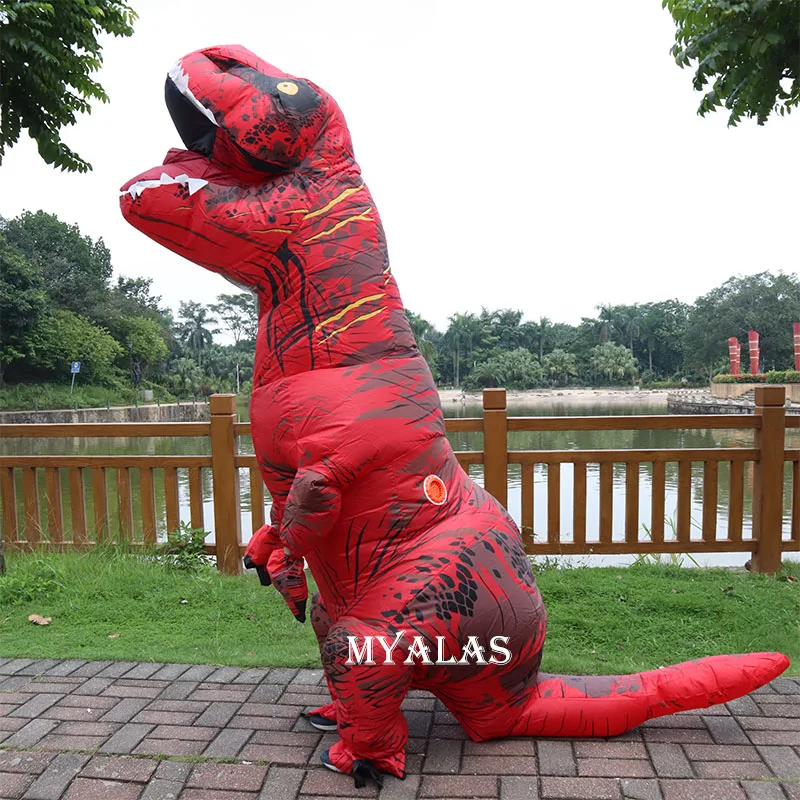Purim Dinosaur T REX INFLATABLE Costumes for women Blowup T-Rex Halloween costume mascot white blue purple color | Тематическая
