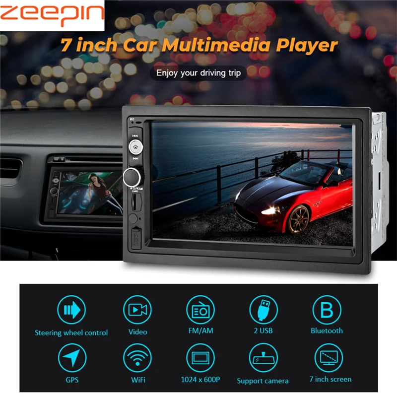 Zeepin 7078C 7 дюймовый автомобильный мультимедийный проигрыватель Android 1 Wifi Аудио
