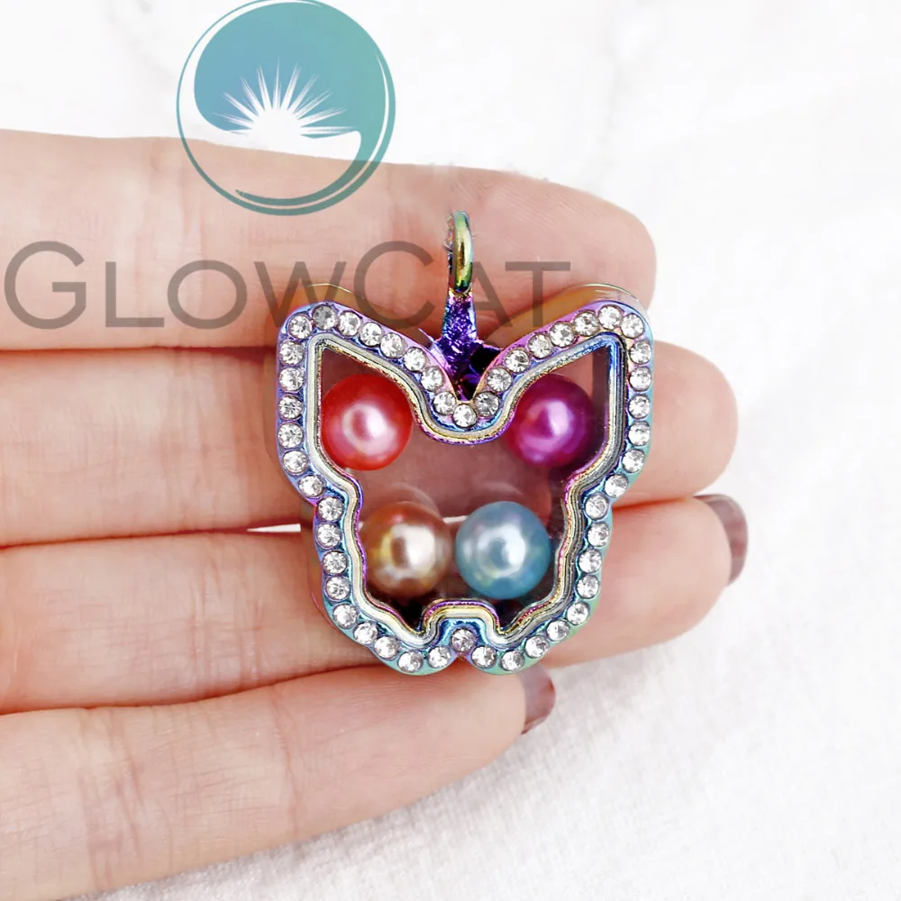 Стеклянное Ожерелье медальон в виде летающего насекомого Стразы жемчужная