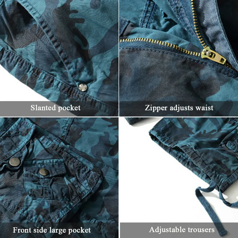 Шорты-карго ADISPUTENT мужские камуфляжные модные короткие брюки шорты-карго