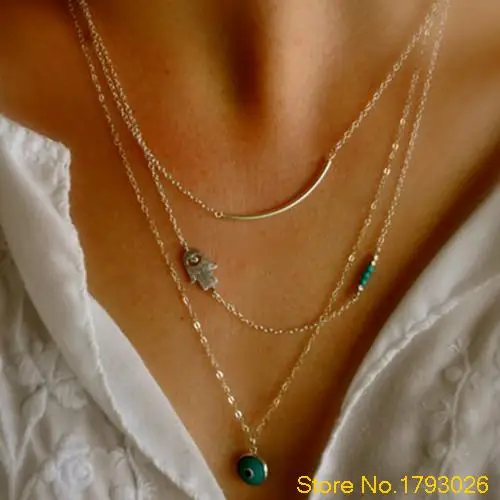 Новый Boho Хамса Фатима рука Сглаз бисера модные подвески ожерелье 4TLW | Украшения и