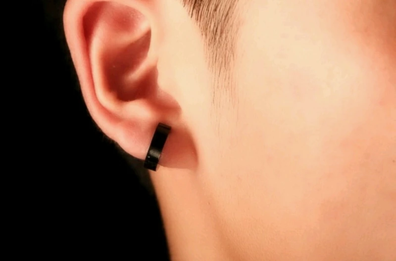 1 пара крутых мужских сережек из нержавеющей стали серебристого и золотого цвета