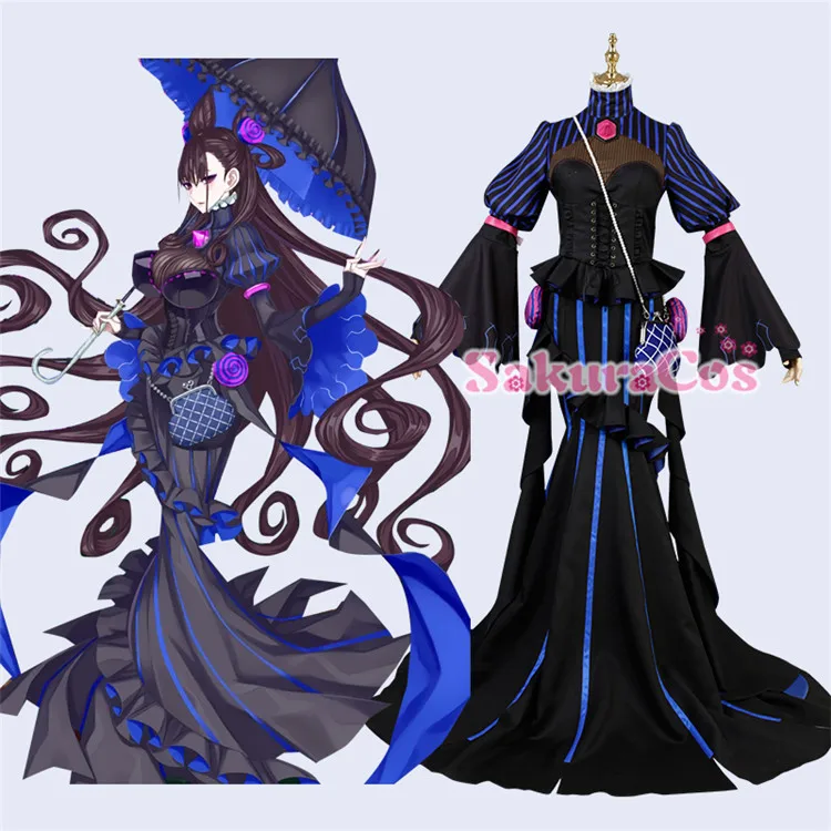 Fate/Grand Order FGO Murasaki Shikibu фиолетовое длинное платье косплей на Хеллоуин костюм