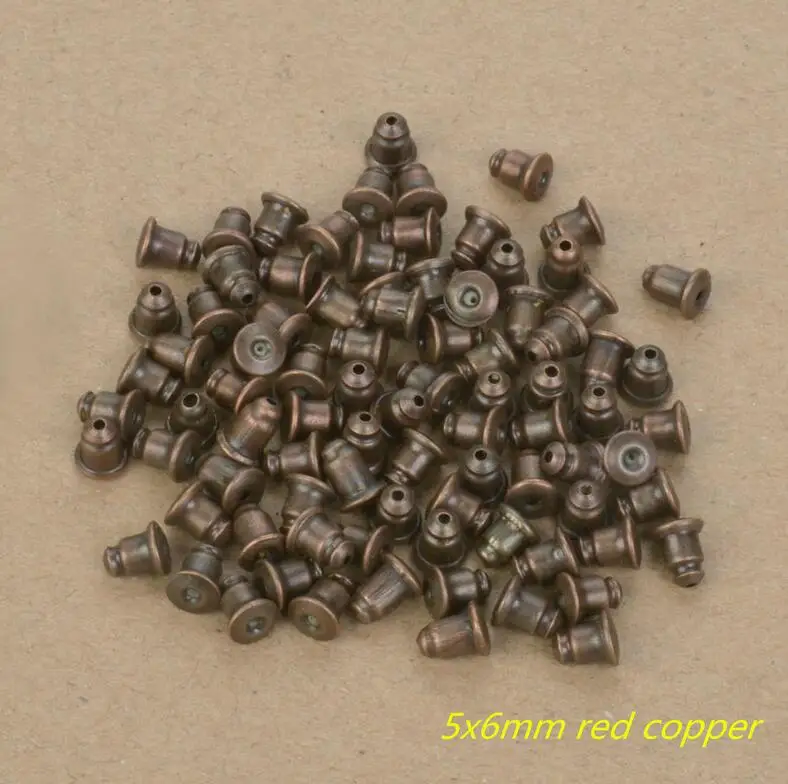 zde 5x6mm redcopper 100 шт металлический, в форме пули серебряный цвет Diy замочки для сережек крепеж аксессуары для ювелирных изделий серьги - Цвет: zde 5x6mm redcopper