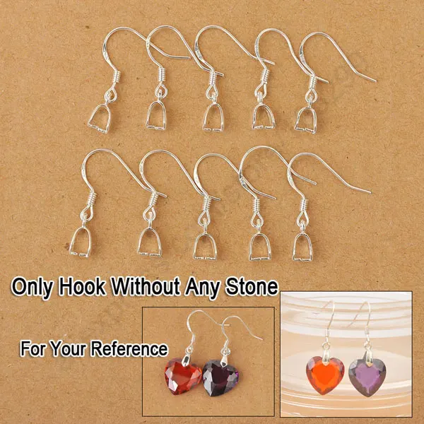 24Hours Fast Shipping 1000PCS 925 Silver Crystal Beads Earrings Jewelry Findings Pinch Bail 925 Sterlling Silver Hook Earwire