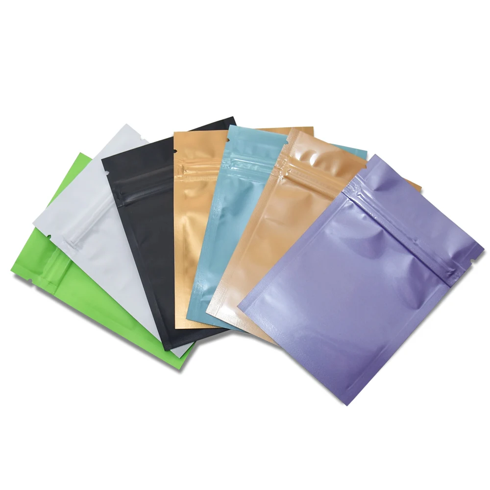 Bolsas de aluminio con cremallera para almacenamiento de alimentos, paquetes de 8x12cm, brillante/mate, 5000 unidades-0