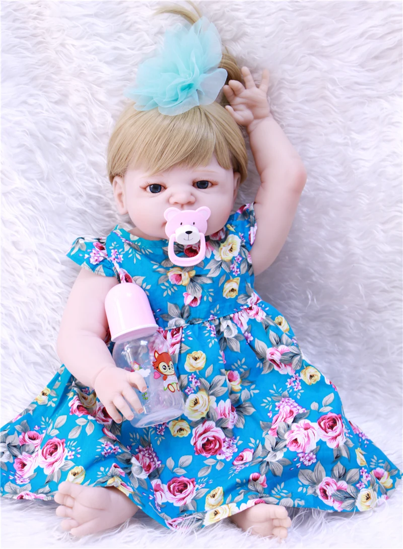 Кукла реборн силиконовая полноразмерная блондинка принцессы кукла-младенец
