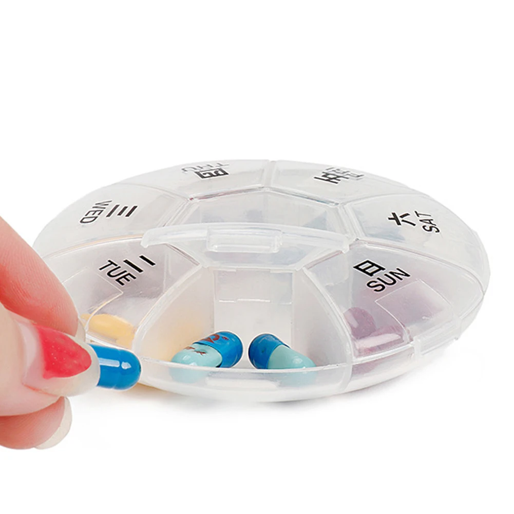 Seven Day Pill Box Футляр для лекарств планшет органайзер для хранения Еженедельный диспенсер
