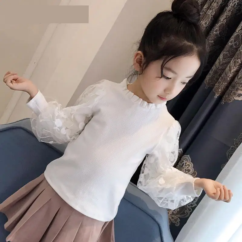 Блузка для детская/девочки/девочек Весенняя детская одежда девочек 5 6 7 8 9 10 11 12