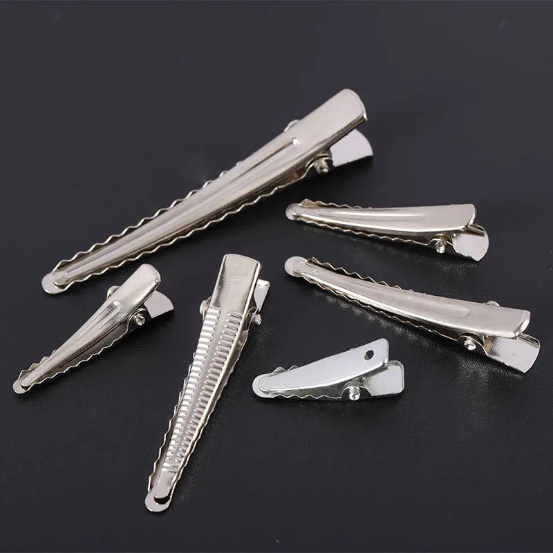 Rhodium 50 шт. 25/30/35/45/50/60 мм зажимы один зубец аллигатора заколка для волос с зубами пустые установка для изготовления ювелирных изделий, базовый набор «сделай сам» для Заколки для волос - Цвет: Rhodium