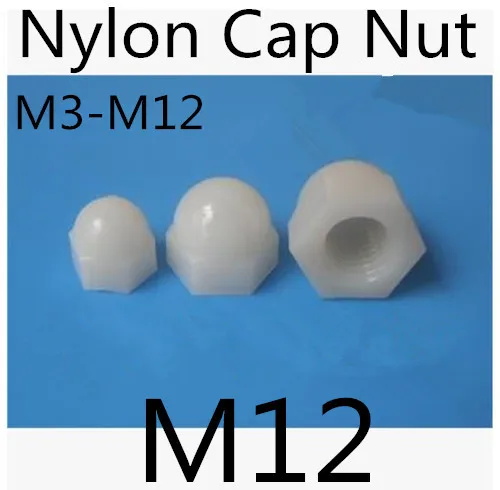 

100pcs/lot M12 Plastic Nylon Cap Nut/Decorative plastic Nut M12