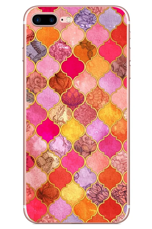 Telefon мягкий скраб чехол для iphone 6s plus винтажный фруктовый узор дворца цветы