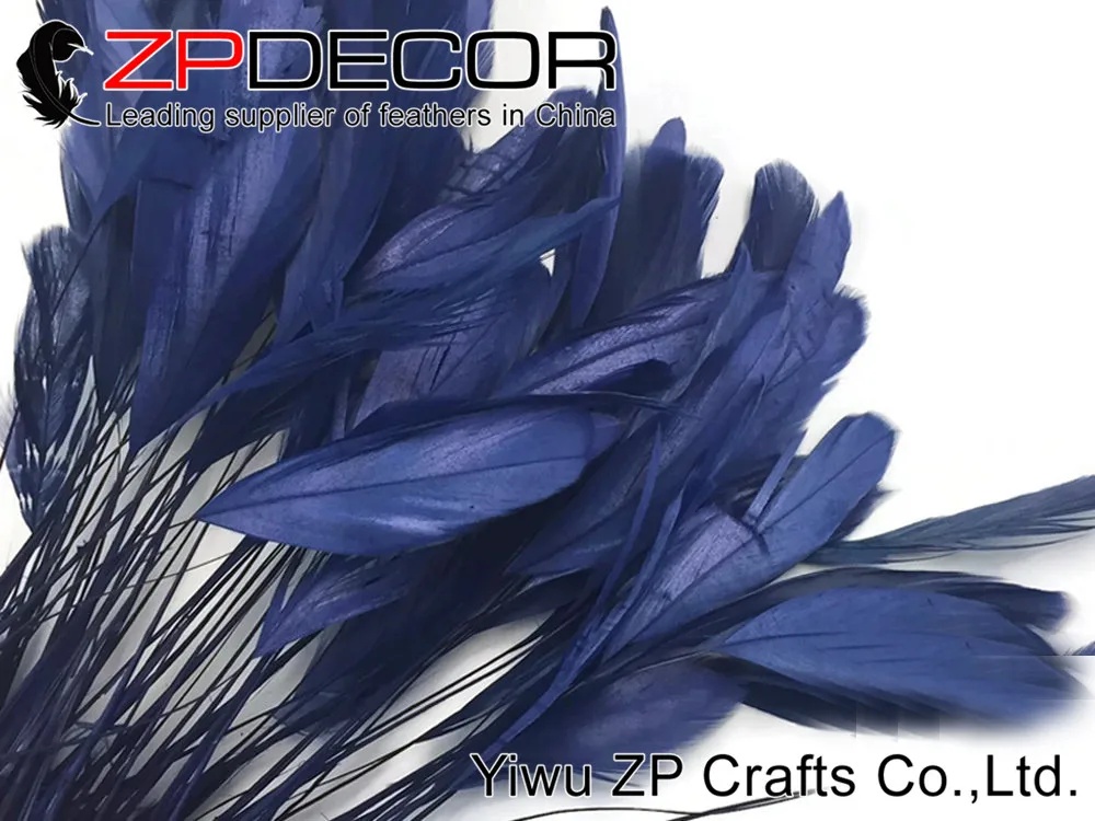 Производитель ZPDECOR 100 шт./лот 25 30 см (10 12 дюймов) темно синий в полоску Куриный хвост