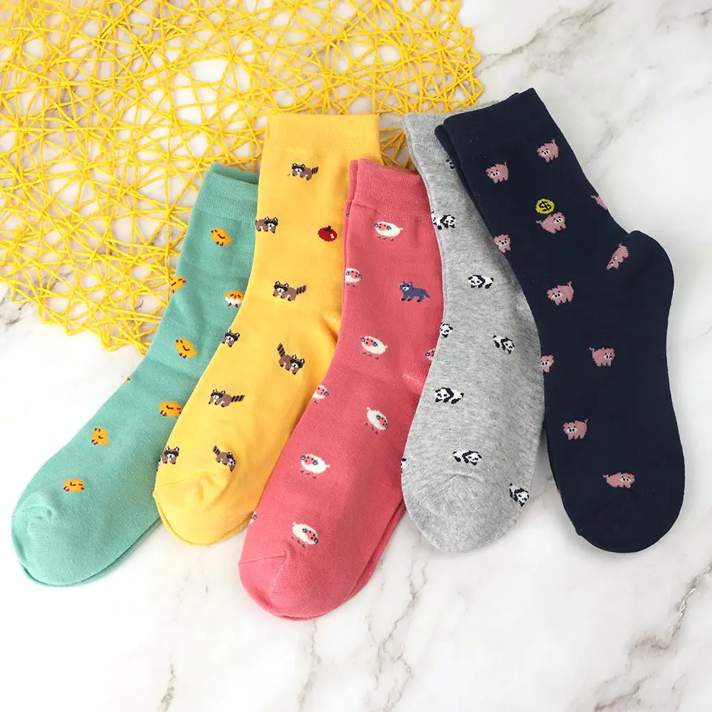 1Pair Socks Women Cute Animal Fashion Thick Warm Casual Winter Autumn Soft Cotton Floor Sleeping Females Korean Style Socks