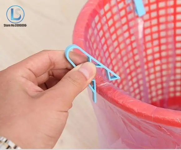 100Pcs/Lot Practical Trash Can Waste Basket Garbage Bin Clamp Anti-Slip Fixation Clip Rubbish Bag Holder A546 | Дом и сад