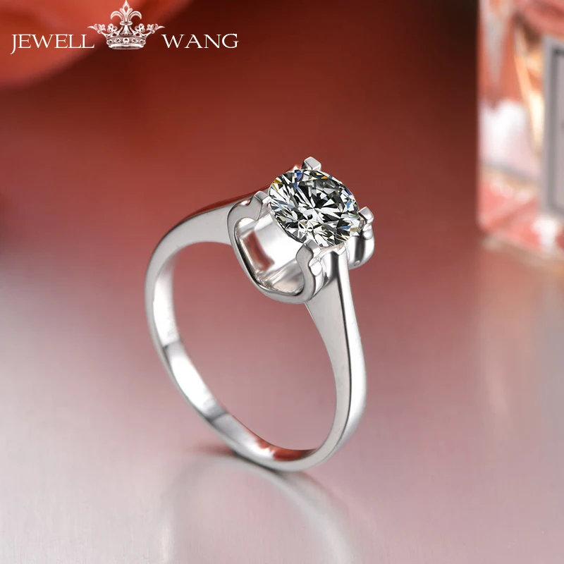 Ювелирные кольца 18 К из белого золота для женщин Moissanite 0.5ct сертифицировано vvs1 обручальное кольцо Настоящее хорошее ювелирное изделие