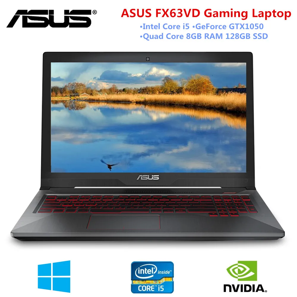 15 6 дюймов игровой ноутбук ASUS FX63VD Тетрадь 1920*1080 Intel I5 4 ядра GTX1050 Дискретная 8 ГБ Оперативная память 128 SSD Windows 10