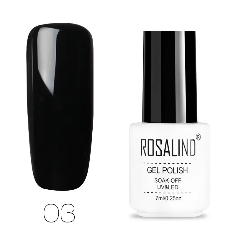03 ROSALIND Гель-лак для ногтей 7 мл Vernis полуперманентное верхнее покрытие маникюр замачивание уф-белая бутылка Гибридный Гель для лака для ногтей - Цвет: 03