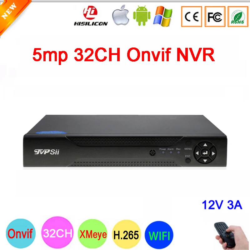 Сетевой видеорегистратор Dahua Панель Hi3536C 8mp 5mp XMeye видеорегистратор H.265+ 32CH 32 каналов аудио один SATA IP onvif, Wi-Fi CCTV NVR