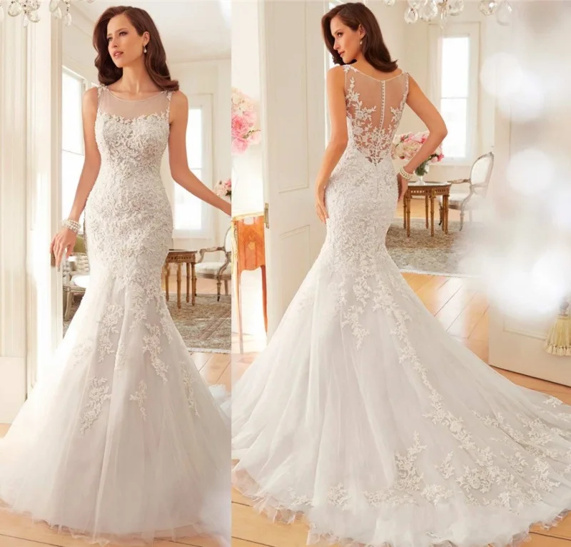 SIJANE/свадебные платья русалки с рукавами Vestidos de noiva robe mariage свадебное платье
