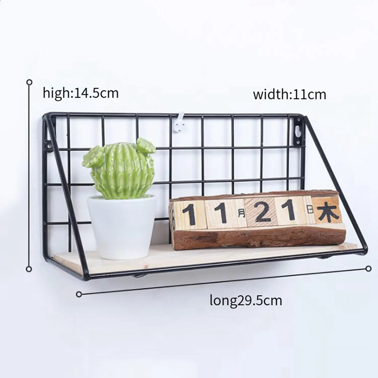 LIXF Деревянные железные держатели для хранения дома полка настенная коробка