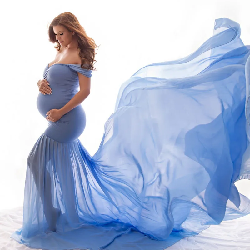 Long Tail Dresses For Pregnant Women Clothes Maternity Dresses For Photo Shoot Maternity Photography Props Pregnancy Dresses