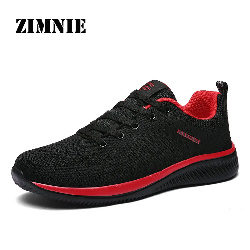 Black Red ZIMNIE, мужские кроссовки, кроссовки для мужчин, удобная спортивная обувь для мужчин, трендовая легкая прогулочная обувь, дышащая, Zapatillas - Цвет: Black Red