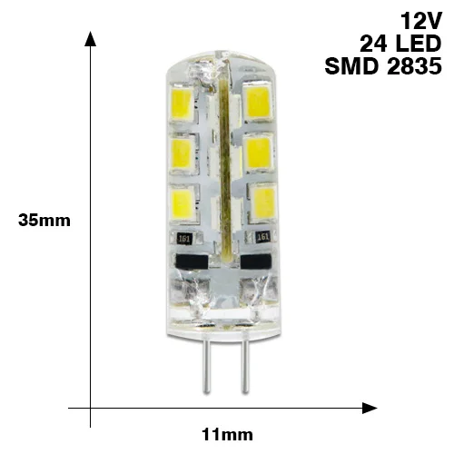 12V 2835 24 leds Лампада светодиодный светильник G4 12V 220V SMD 2835 3014 5730 ампулы светодиодный угол Luz Bombillas светодиодный G4 12V светильник лампы Точечный светильник лампы - Испускаемый цвет: 12V 2835 24 leds