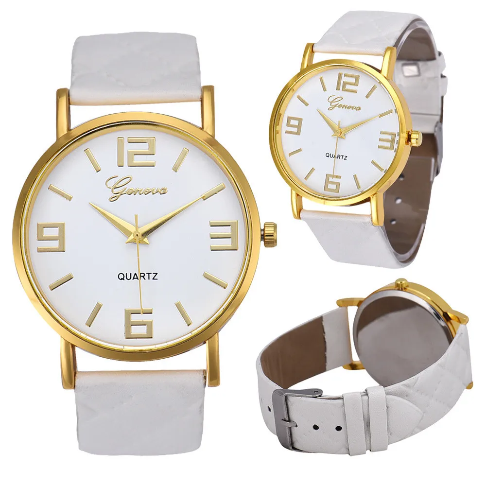Женские наручные часы reloj para mujer Geneva аналоговые кварцевые из искусственной кожи