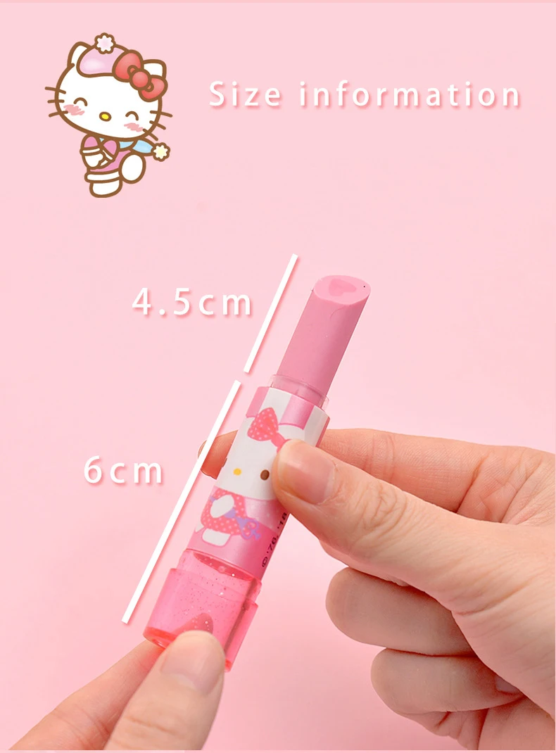1 шт. hello kitty Cat губная помада ластик резиновый креативный милый студенческий детский сад ластик для детей кавайные канцелярские школьные принадлежности