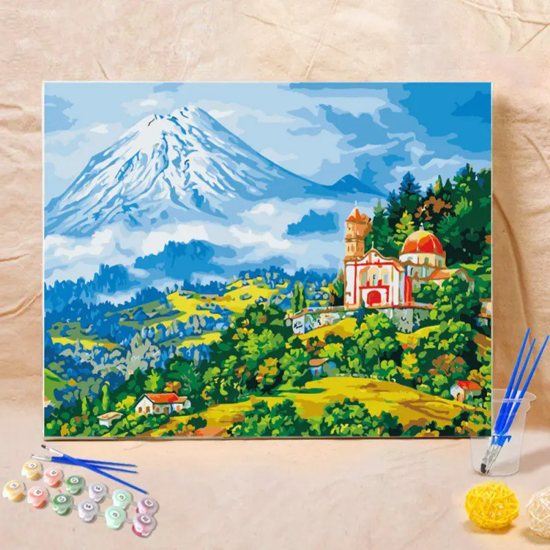 40x50 см бескаркасные DIY пейзаж Paiting по номеру для взрослых и детей начинающих
