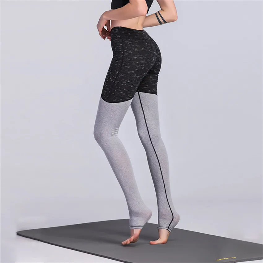Dragon Fit Black Gray Patchwork Yoga Pants Women Running Elastic Fitness Leggings Breathable Quick Drying Sport Female | Спорт и