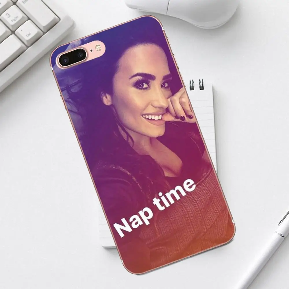 Qdowpz музыка поп рок певец серии Деми Ловато для Galaxy Alpha Core Prime Note 4 5 8 S3 S4 S5 S6 S7 S8 S9 mini