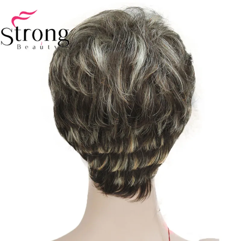 StrongBeauty короткий лохматый слоистый блонд Омбре Классический колпачок полный синтетический парик женские парики - Цвет: FS10